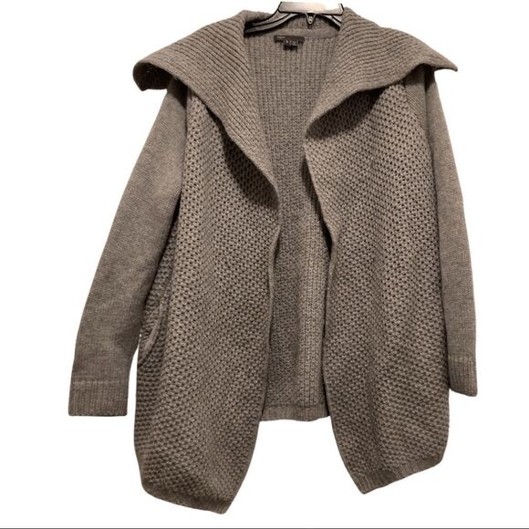 Vince Grey Yak/Wool Honeycomb Knit Jacket Cardigan - Picture 3 of 7